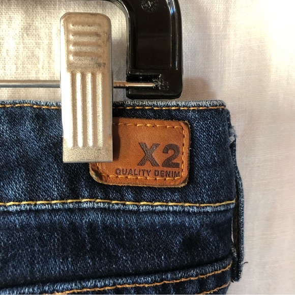 Express X2 skinny W01 ultra low rise jeans medium to dark wash size 6 reg - Picture 7 of 10